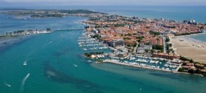 Veduta aerea della laguna di Grado