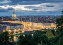 Paesaggio centro Ponte del 25 Aprile a Torino